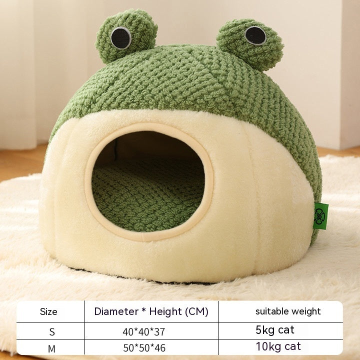 Cute Frog Plush Pet Nest